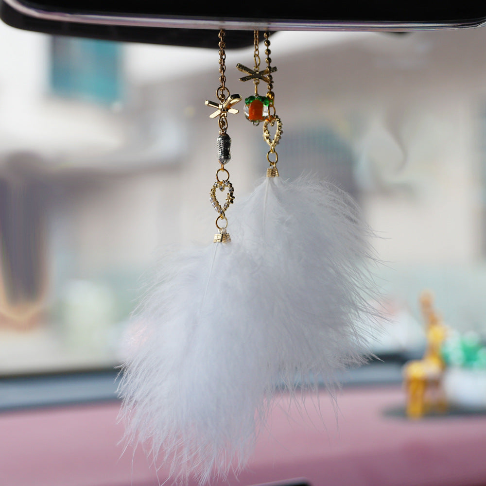 Wholesale Alloy with Diamond Feather Car Hanging